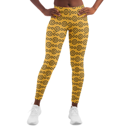Yellow Eyes Leggings, front, on model