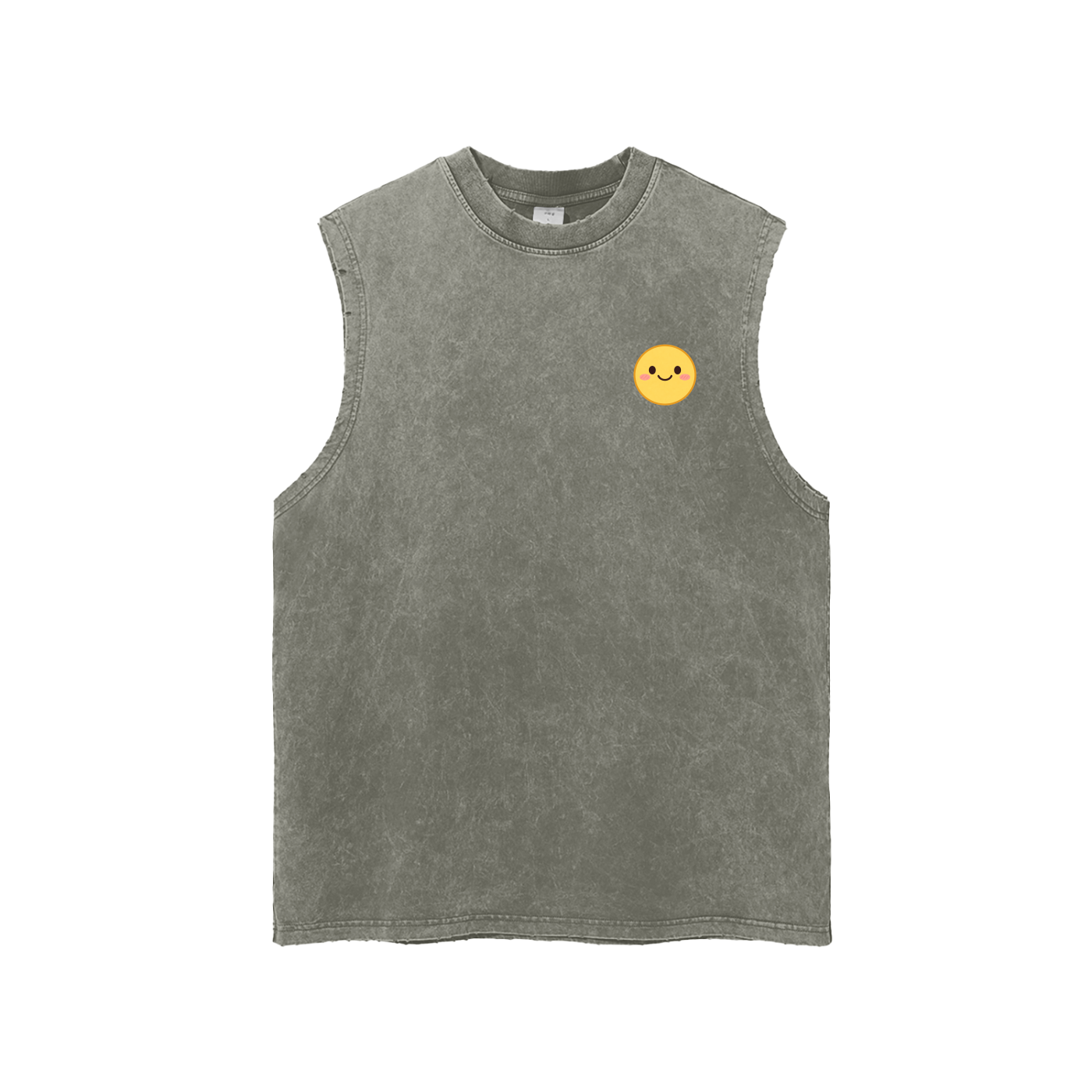 Smiley Tank Top in Gray Green by Rave Uniform