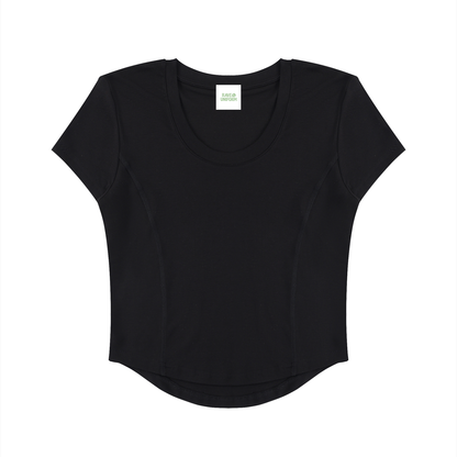 Comfy Paneled Crop T-Shirt - Rave Uniform Back View
