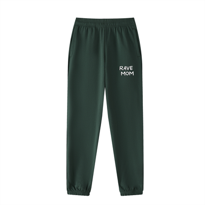 Rave Mom Cuffed Sweatpants in Retro Green detail view by Rave Uniform
