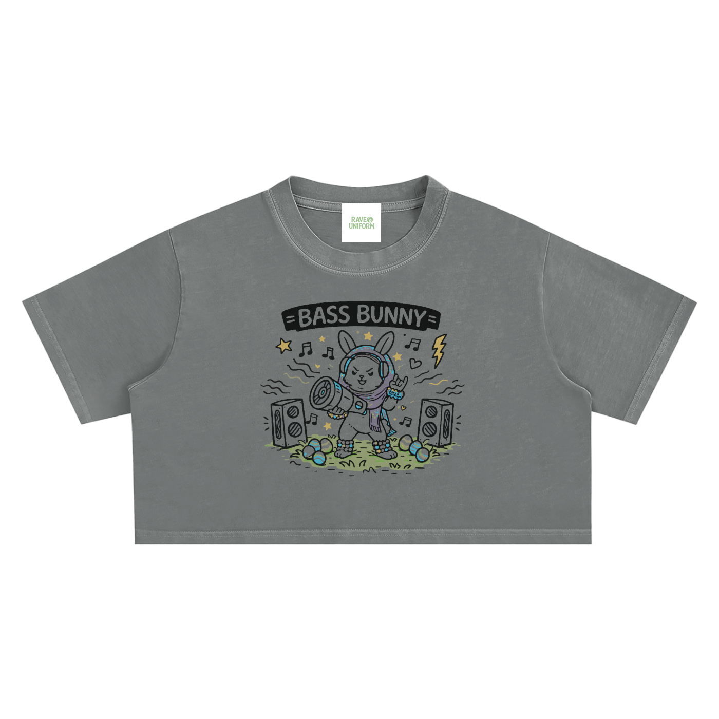 Bass Bunny Crop Top - Rave Streetwear View