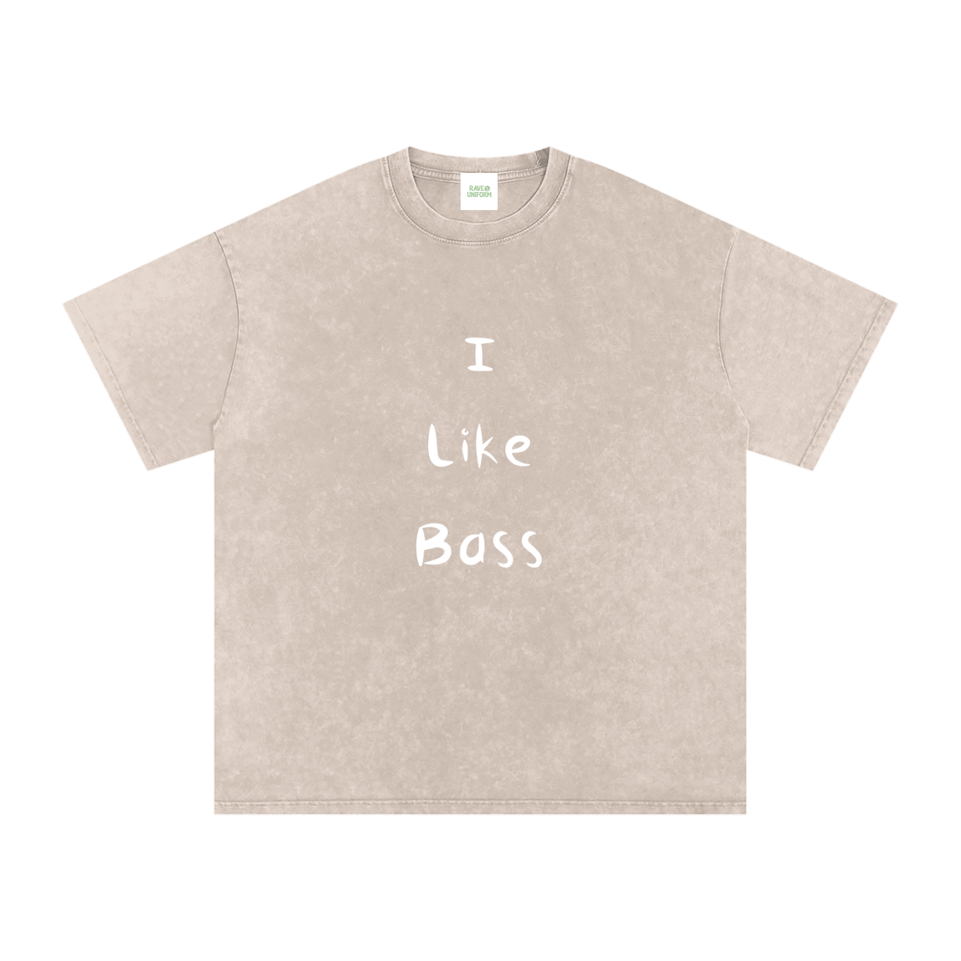 I Like Bass Oversized Vintage T-Shirt in Apricot by Rave Uniform