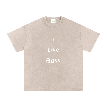 I Like Bass Oversized Vintage T-Shirt in Apricot by Rave Uniform