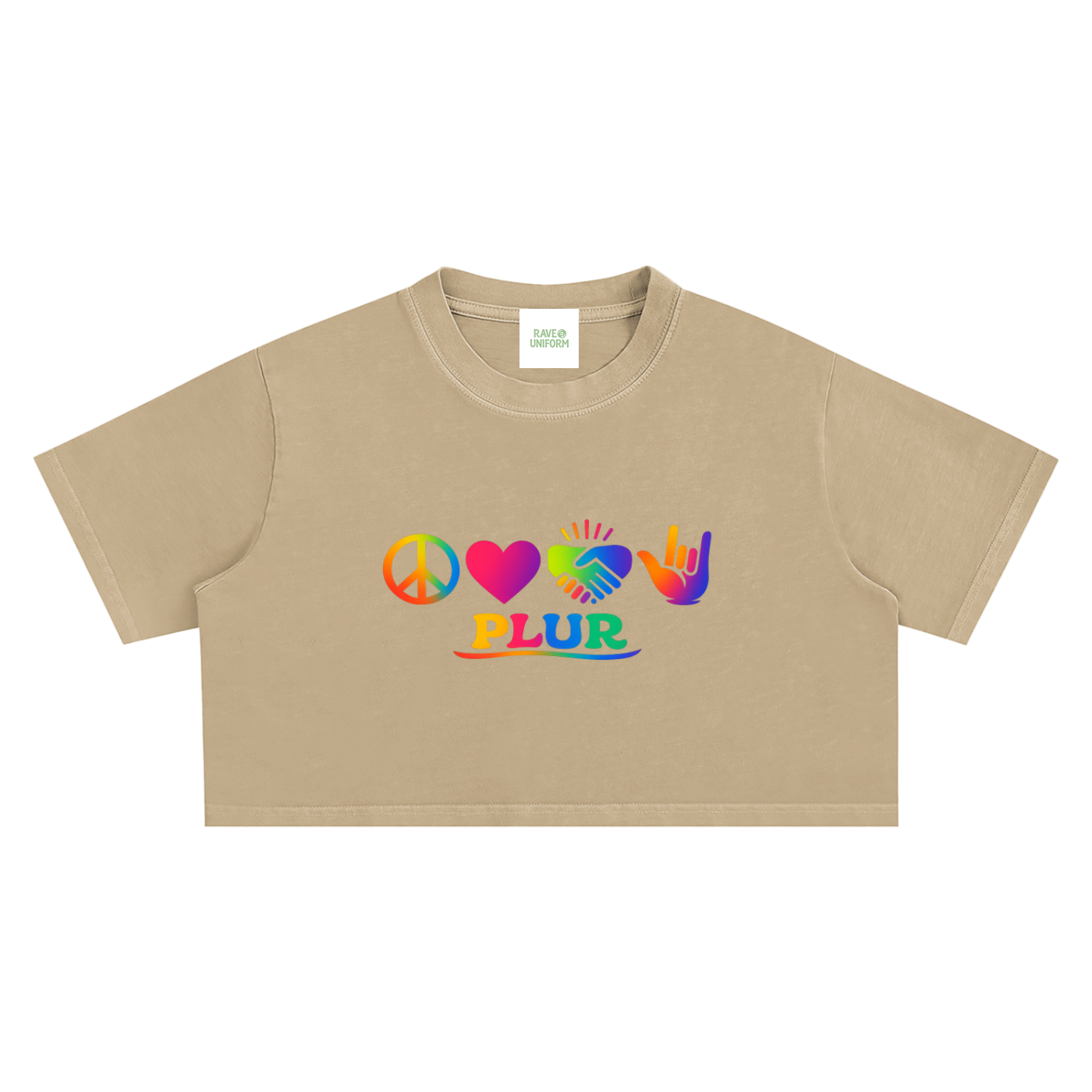 PLUR Crop Top - Rave Streetwear View