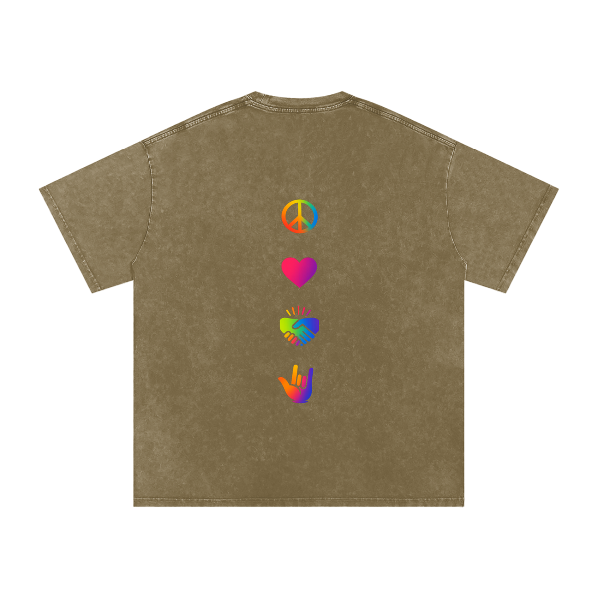 PLUR Oversized Vintage T-Shirt in Gray Green detail view by Rave Uniform