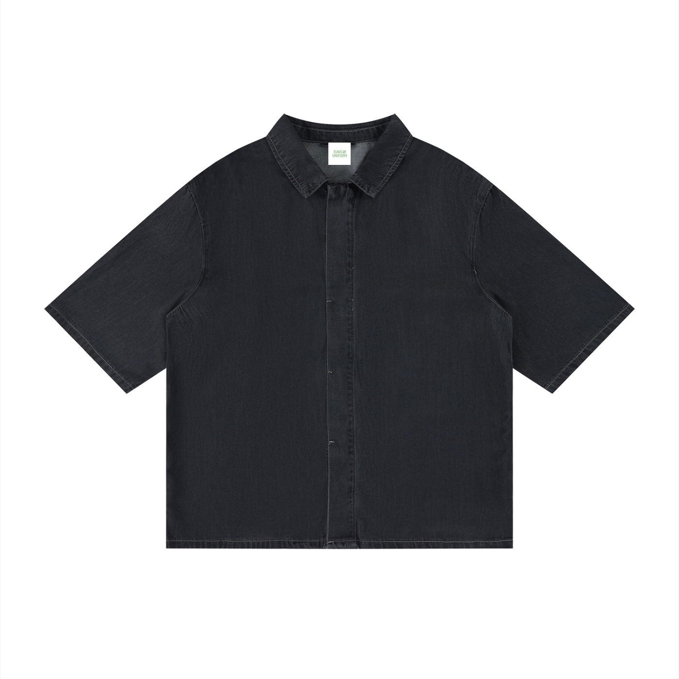Drop Shoulder Shirt in Black front view by Rave Uniform