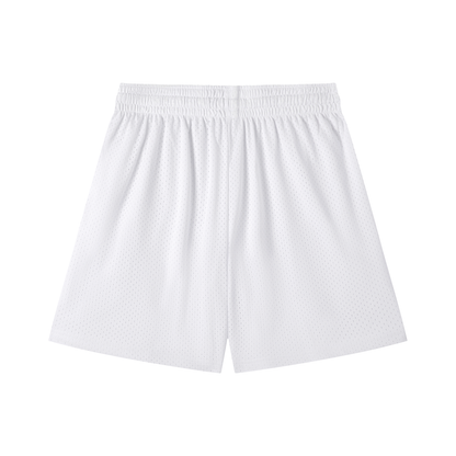 Vinyl Love Mesh Shorts in White alternate view by Rave Uniform
