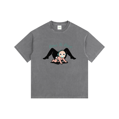 Born To Rave Oversized T-Shirt in Gray by Rave Uniform