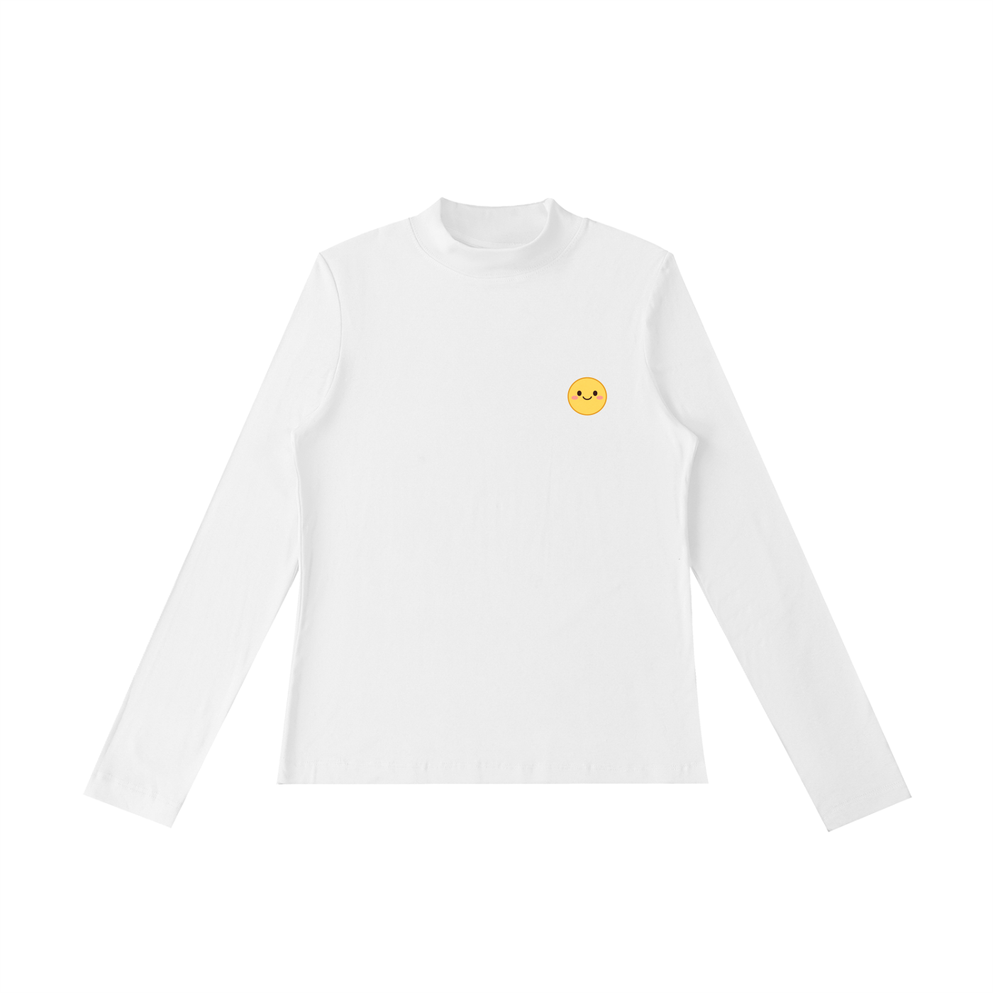 Essential Mock Neck Long Sleeve T-Shirt in White by Rave Uniform