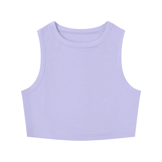 Crewneck Cropped Tank Top - Rave Uniform Front View