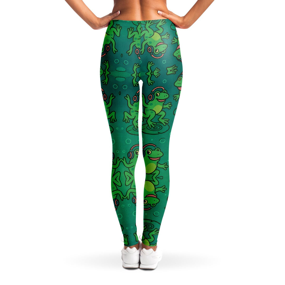 Bass Frog Leggings, back, on model