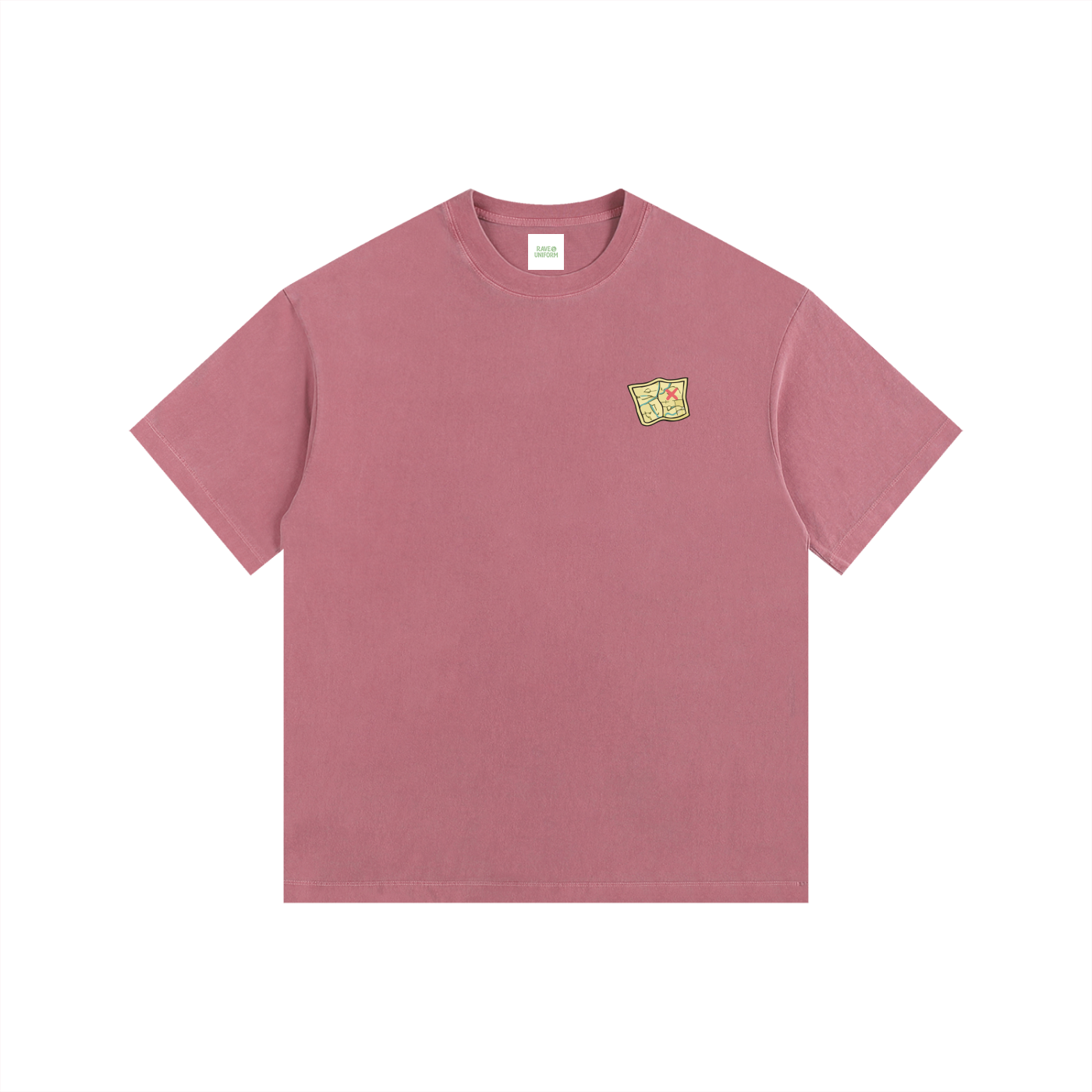Side Quest Oversized T-Shirt in Ancora Red side view by Rave Uniform