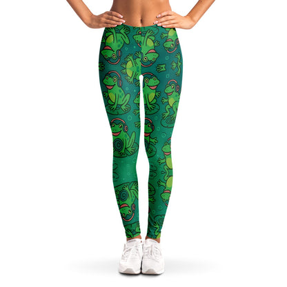 Bass Frog Leggings, front, on model