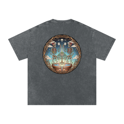 Flower Friends Oversized Vintage T-Shirt - Rave Uniform Detail View
