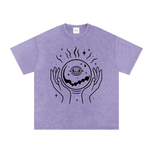 Eye of The World Oversized Vintage T-Shirt in Light Purple by Rave Uniform