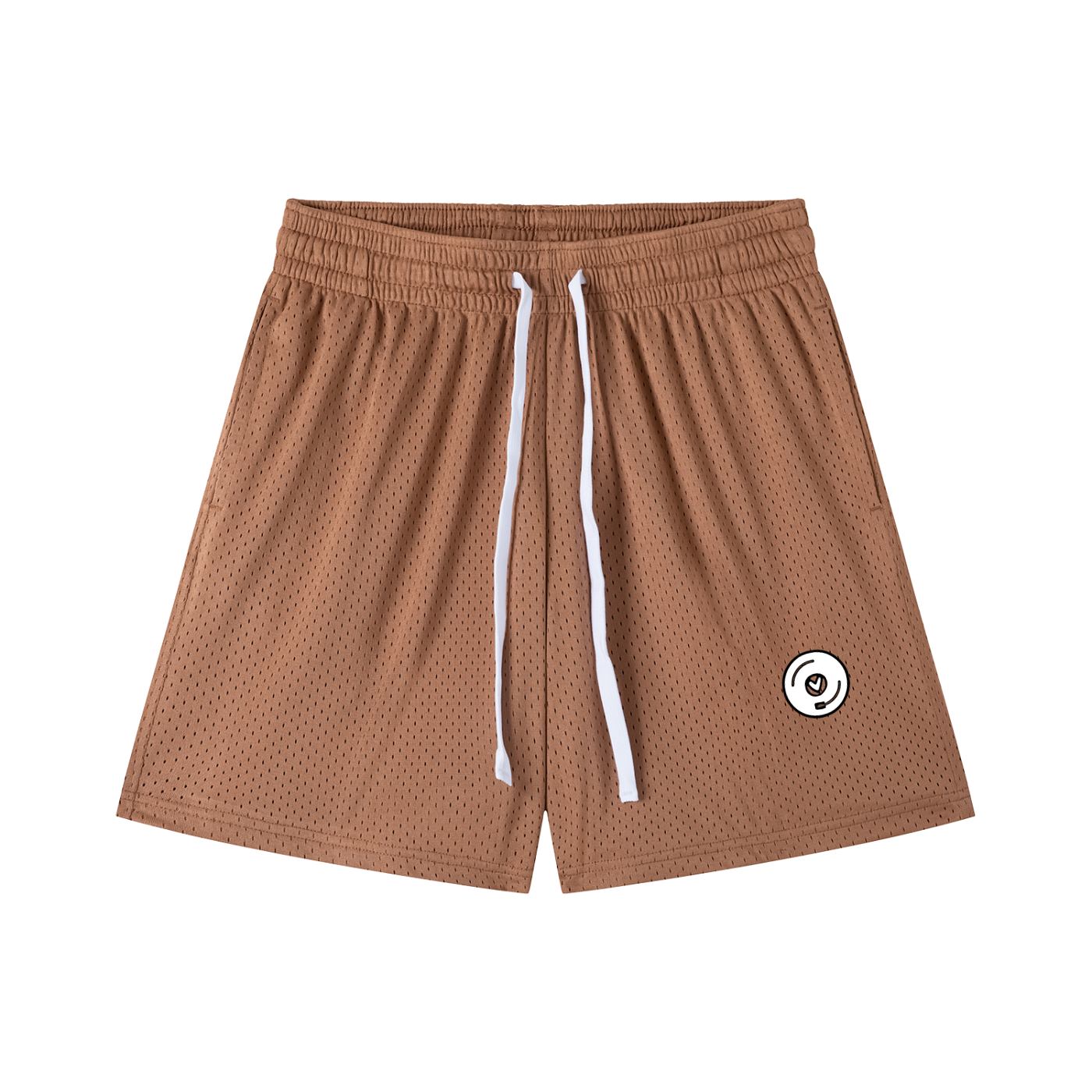 Vinyl Love Mesh Shorts in Brown by Rave Uniform