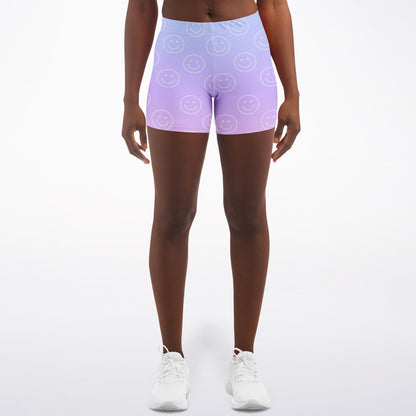 Cotton Candy Smiles Legging Shorts, front, on model