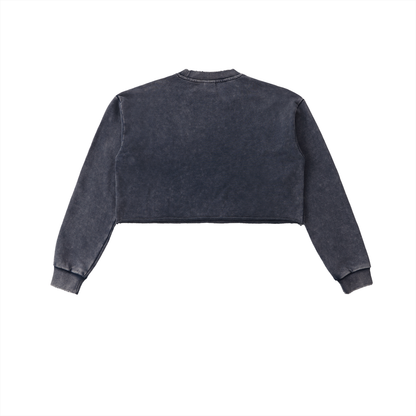 Smiley Cropped Sweatshirt in Royal Blue alternate view by Rave Uniform