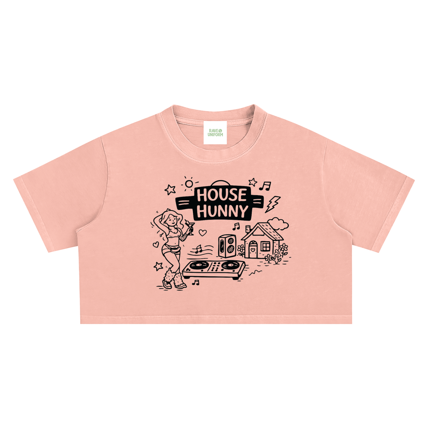 House Hunny Crop Top - Rave Streetwear View