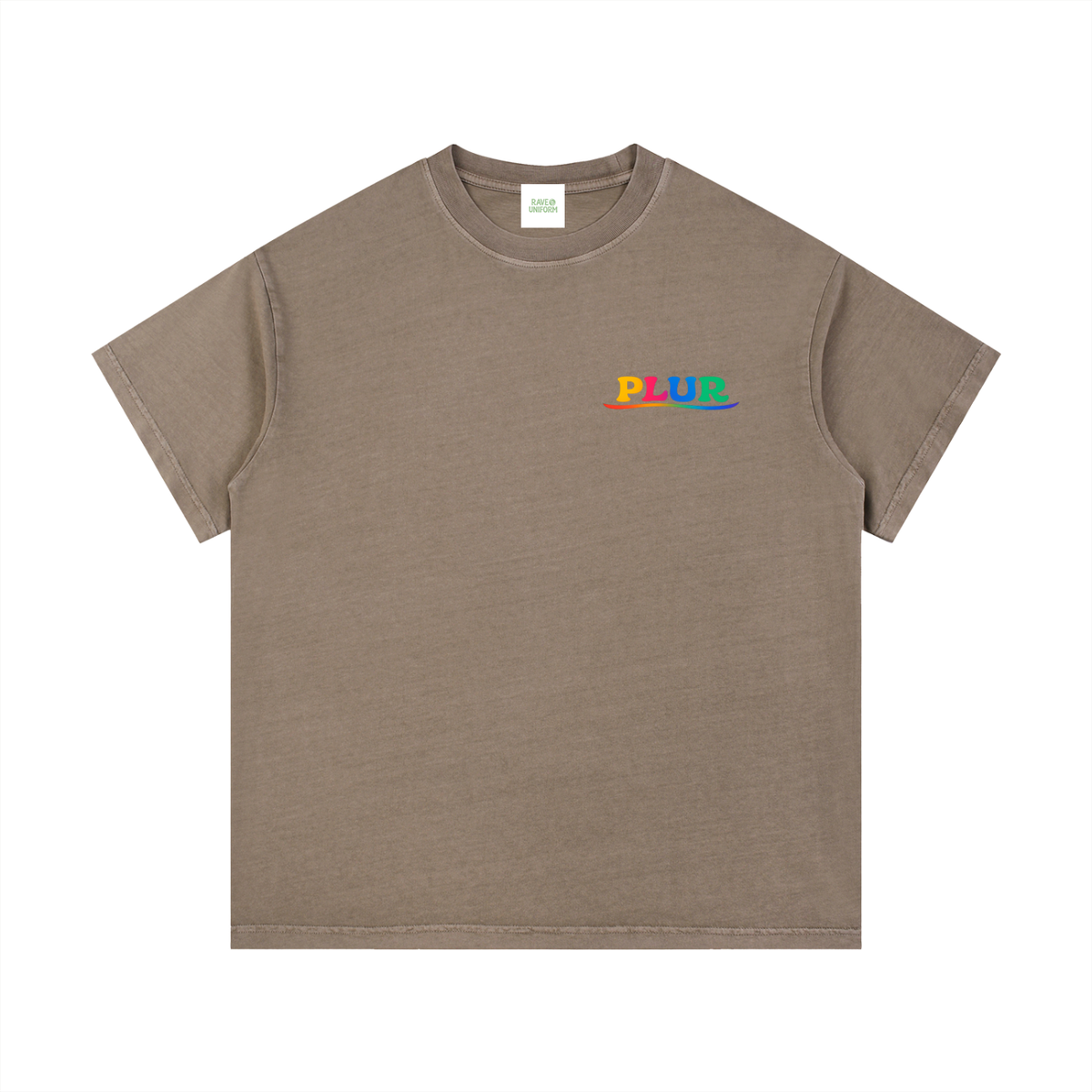 PLUR T-Shirt in Coffee detail view by Rave Uniform