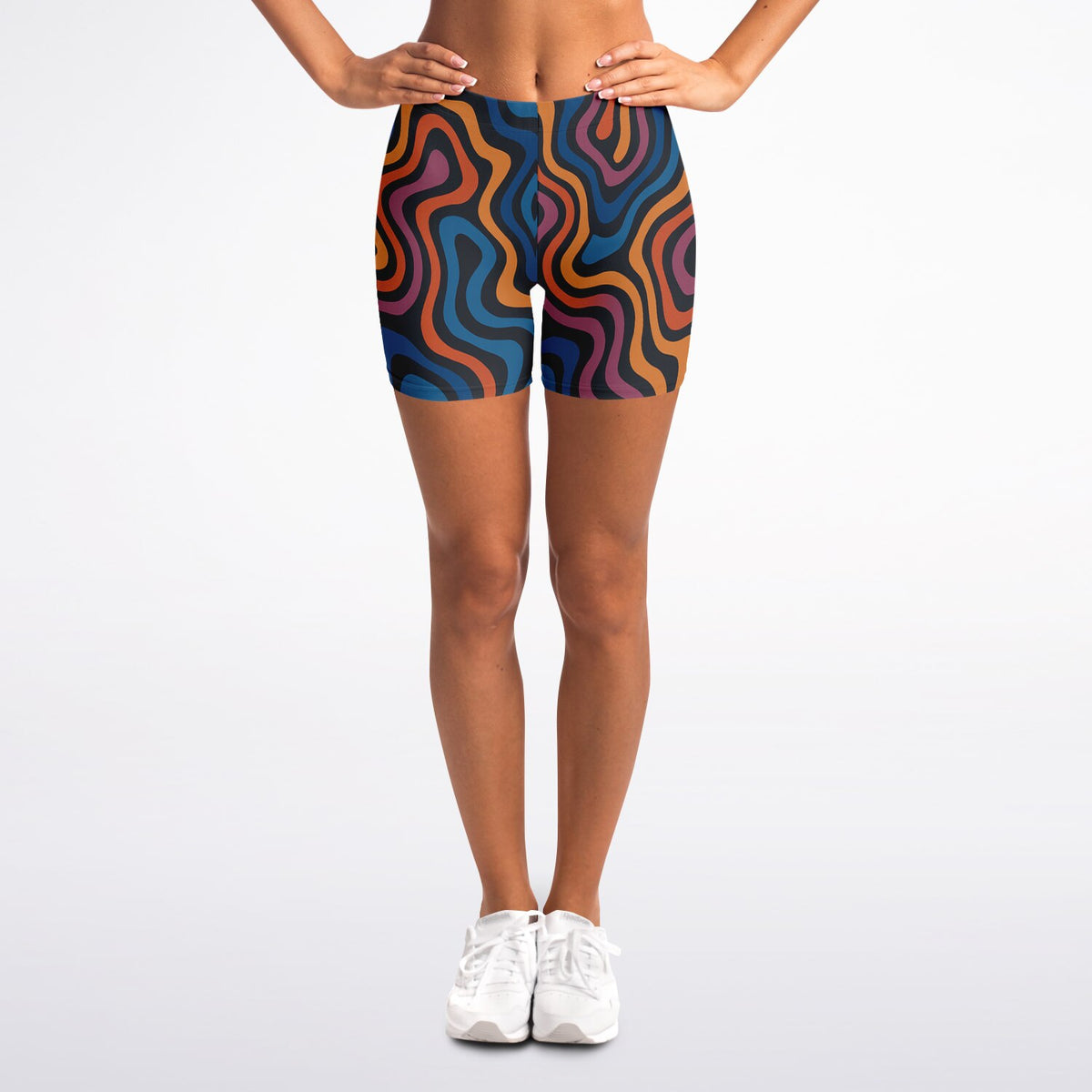 Dyed Spaghetti Legging Shorts, front, on model
