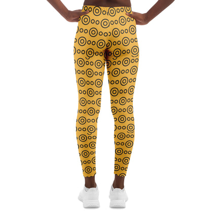 Yellow Eyes Leggings, back, on model