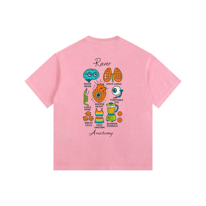 Raver Anatomy Oversized T-Shirt in Pink alternate view by Rave Uniform