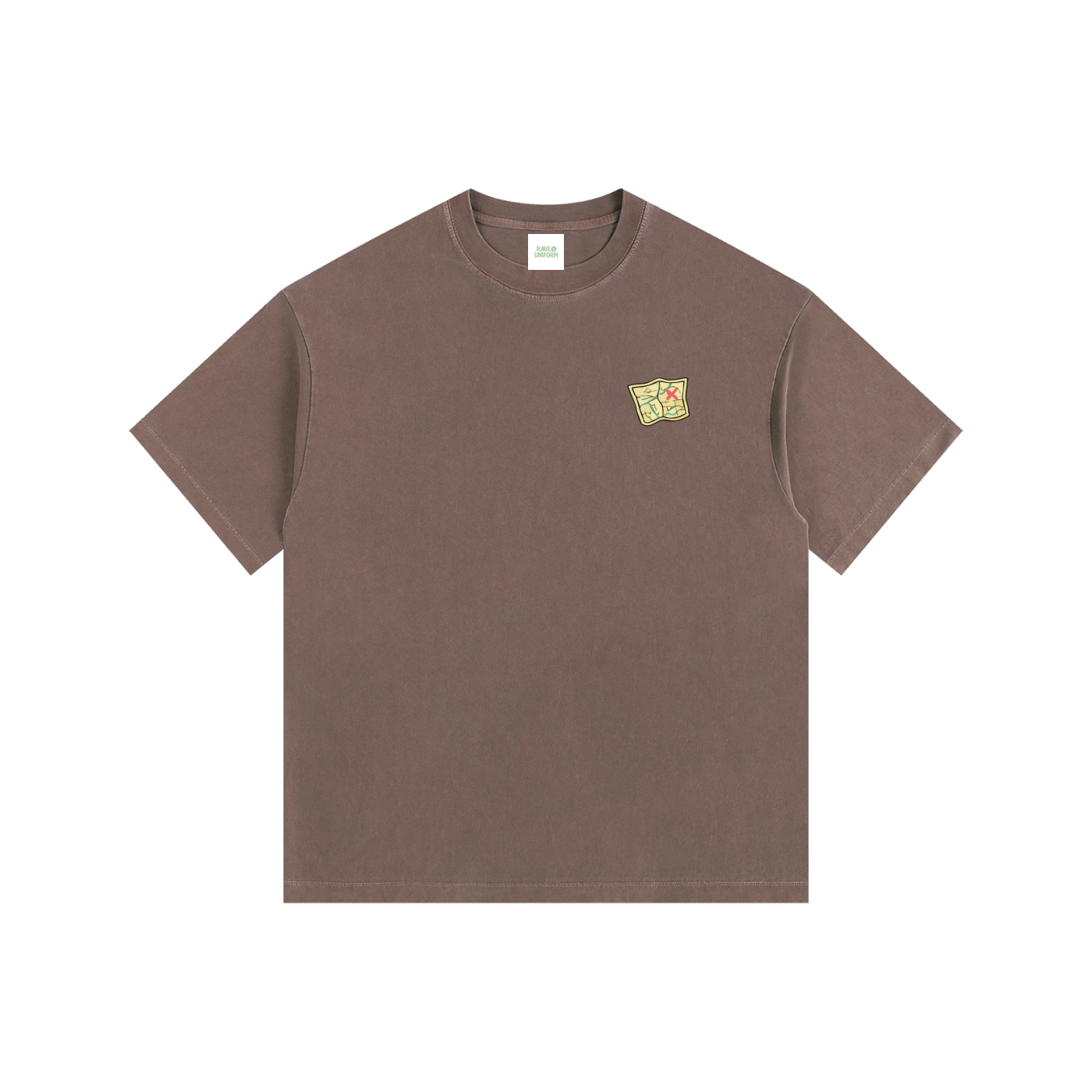 Side Quest Oversized T-Shirt in Coffee side view by Rave Uniform
