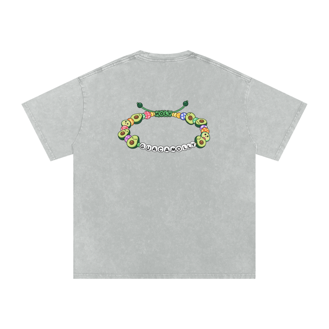 Holy Guacamolly Oversized Vintage T-Shirt in Light Gray alternate view by Rave Uniform