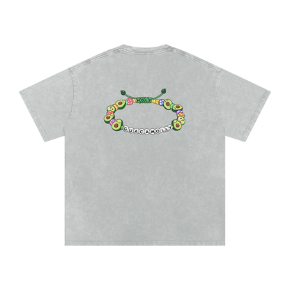 Holy Guacamolly Oversized Vintage T-Shirt in Light Gray alternate view by Rave Uniform
