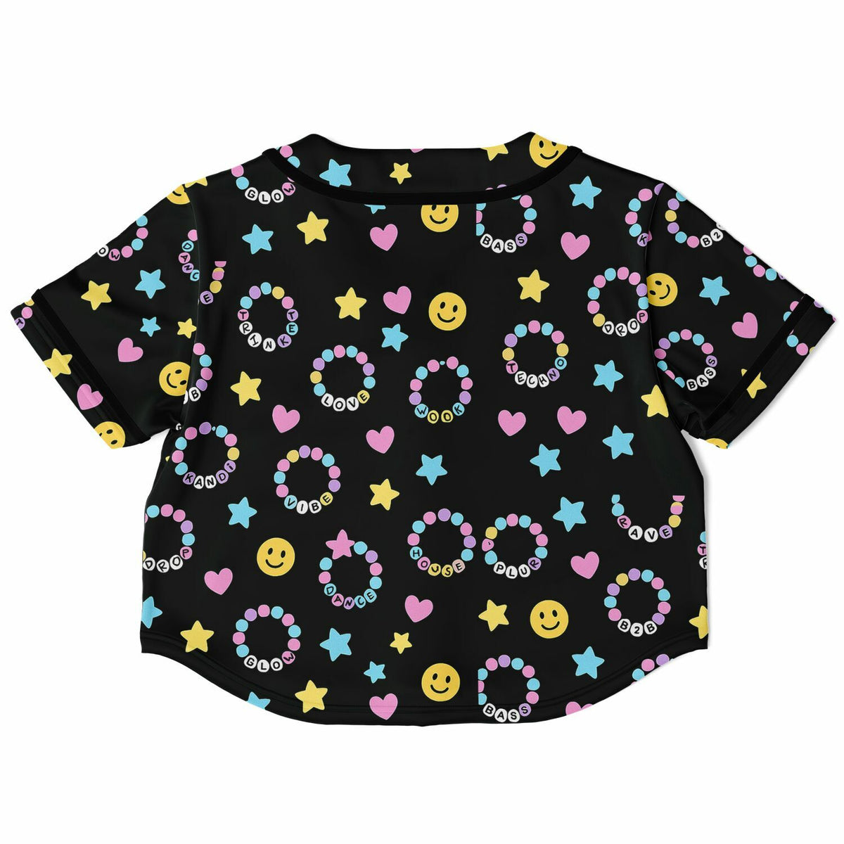 Kandi Cropped Baseball Jersey, back, flat lay