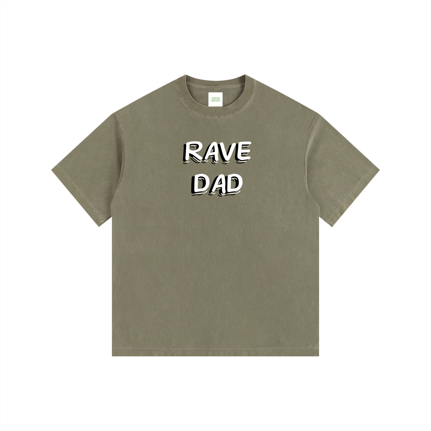 Rave Dad Oversized T-Shirt in Army Green by Rave Uniform