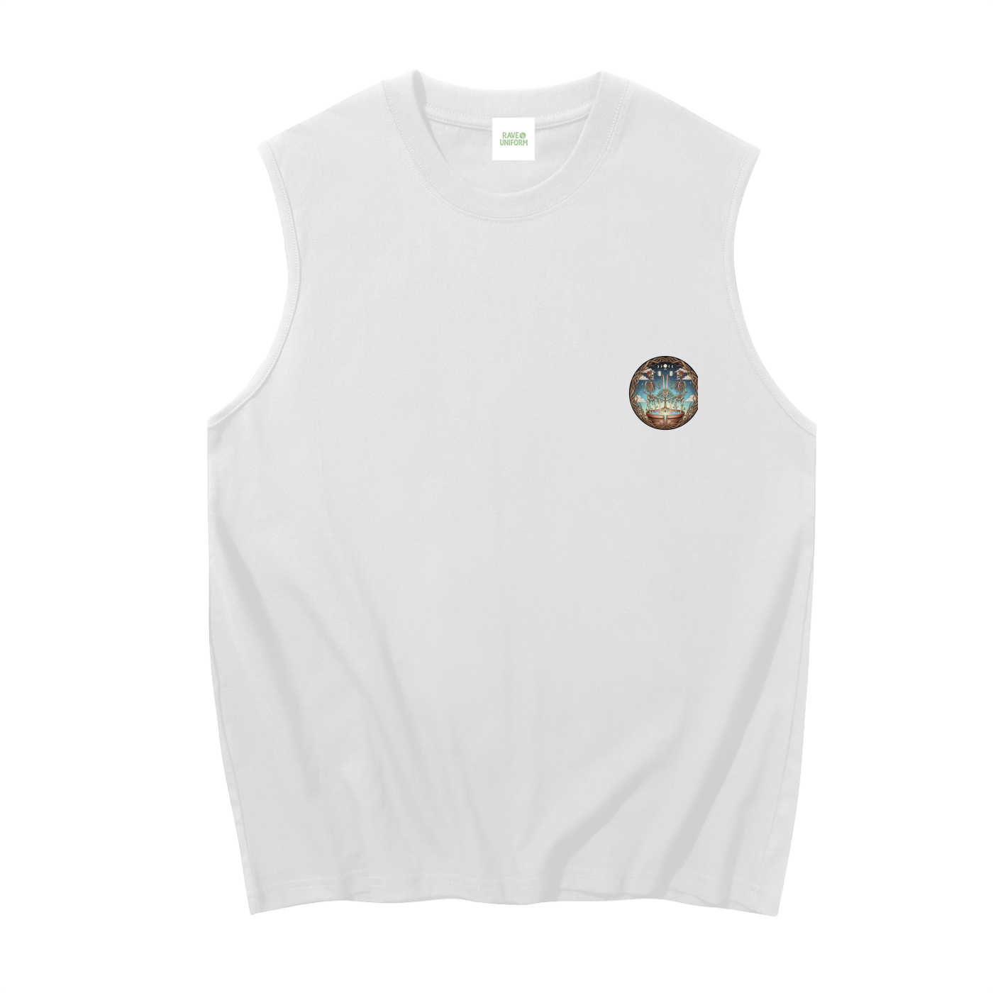 Plant Friends Muscle Tank Top in White by Rave Uniform