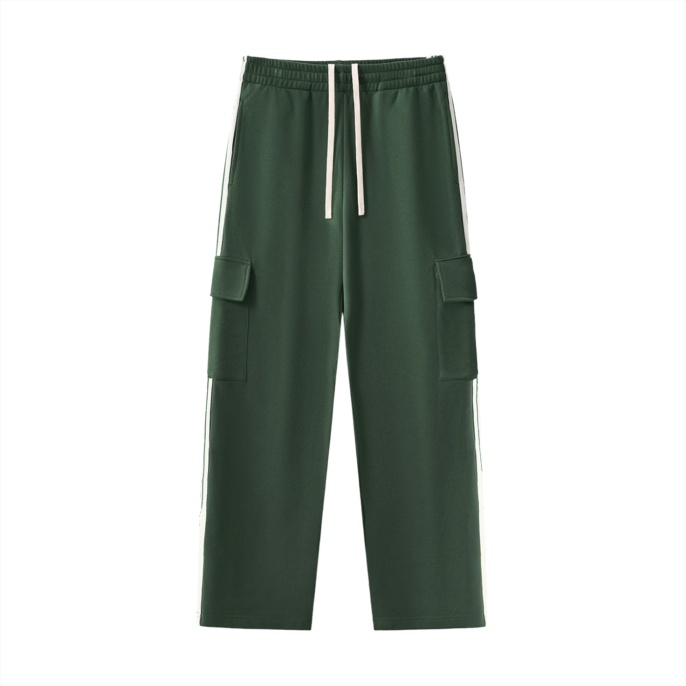 Side Striped Pants in Blackish Green side view by Rave Uniform