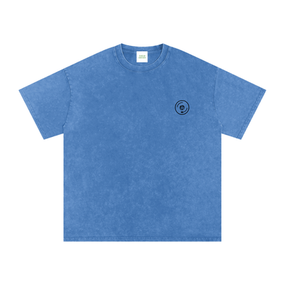 House Hunny Oversized Vintage T-Shirt in Light Blue detail view by Rave Uniform