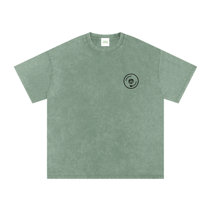 Vinyl Love Oversized Vintage T-Shirt in Bean Green by Rave Uniform