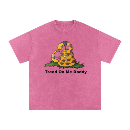 Tread On Me Oversized Vintage T-Shirt in Rose Red by Rave Uniform