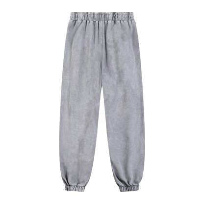 Snow Wash Heavyweight Jogged Sweatpants in Light Gray alternate view by Rave Uniform