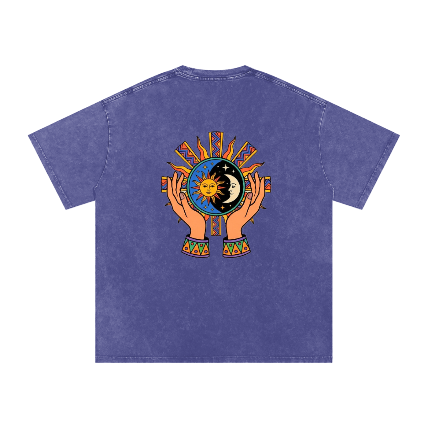 Aztec Rising Oversized Vintage T-Shirt - Rave Streetwear View