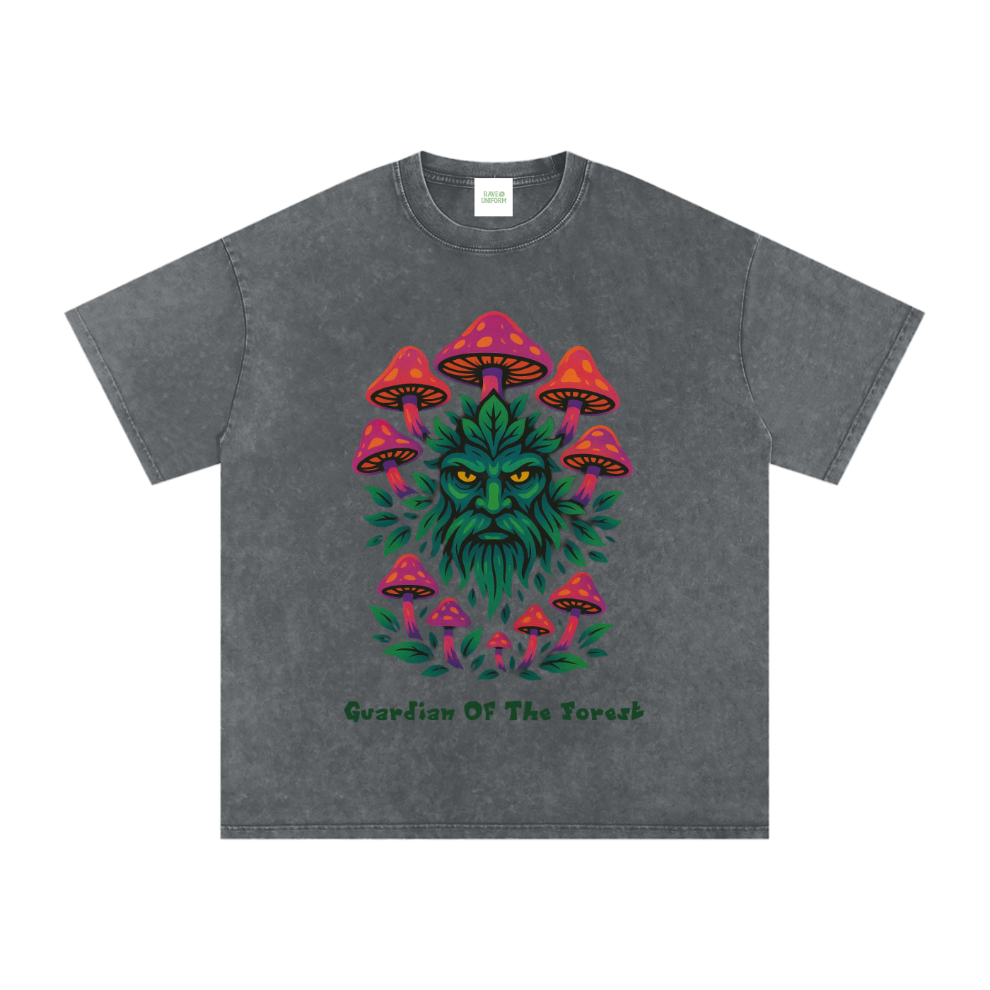 Forest Guardian Oversized Shirt in Pirate Gray detail view by Rave Uniform