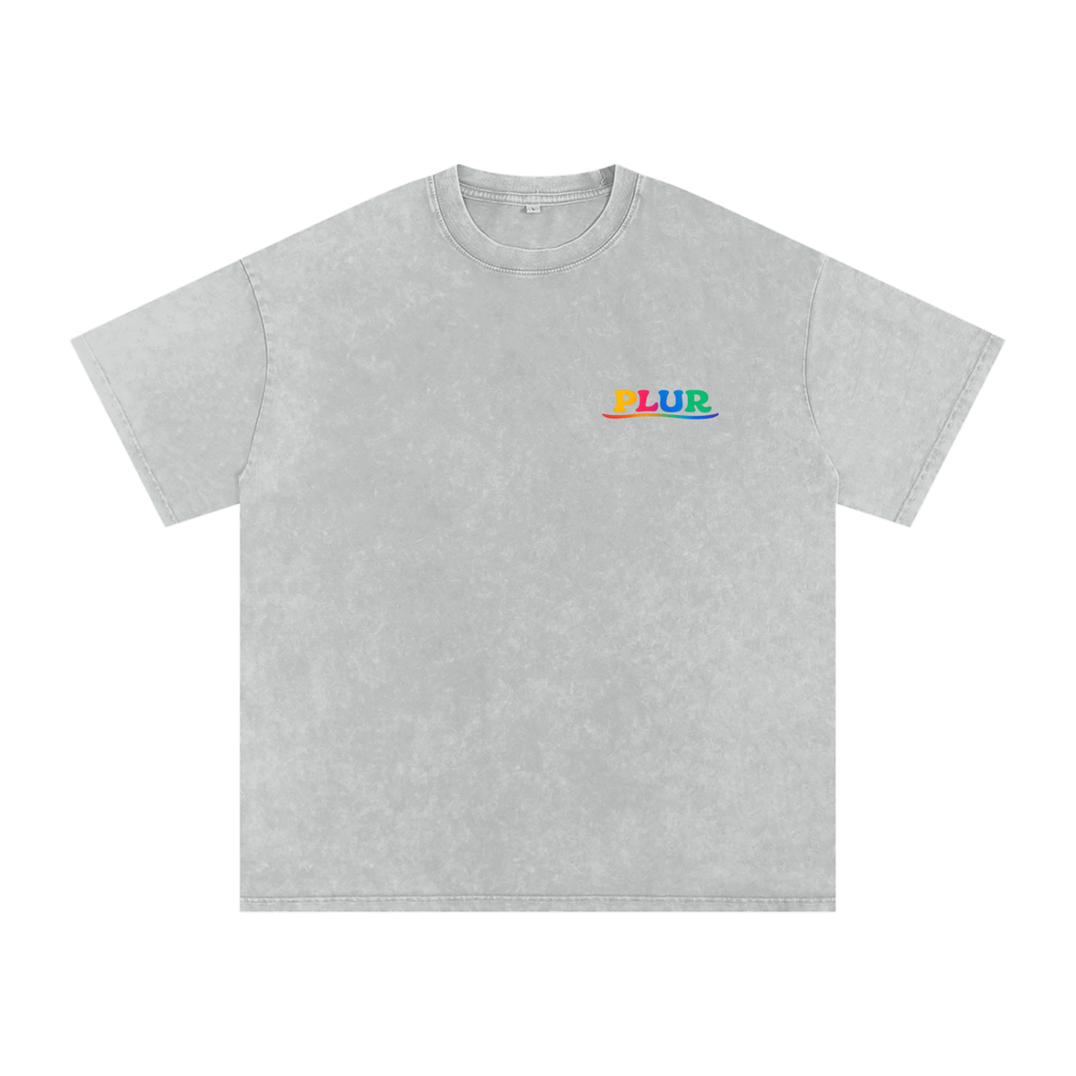 PLUR Oversized Vintage T-Shirt in Light Gray by Rave Uniform