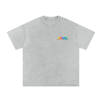 PLUR Oversized Vintage T-Shirt in Light Gray by Rave Uniform