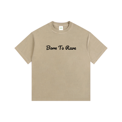 Born to Rave Oversized T-Shirt in Khaki by Rave Uniform