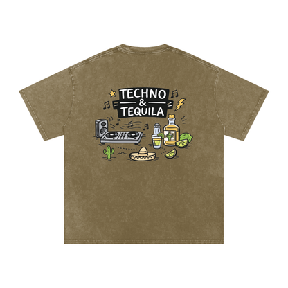 Techno & Tequila Vintage Oversized T-Shirt