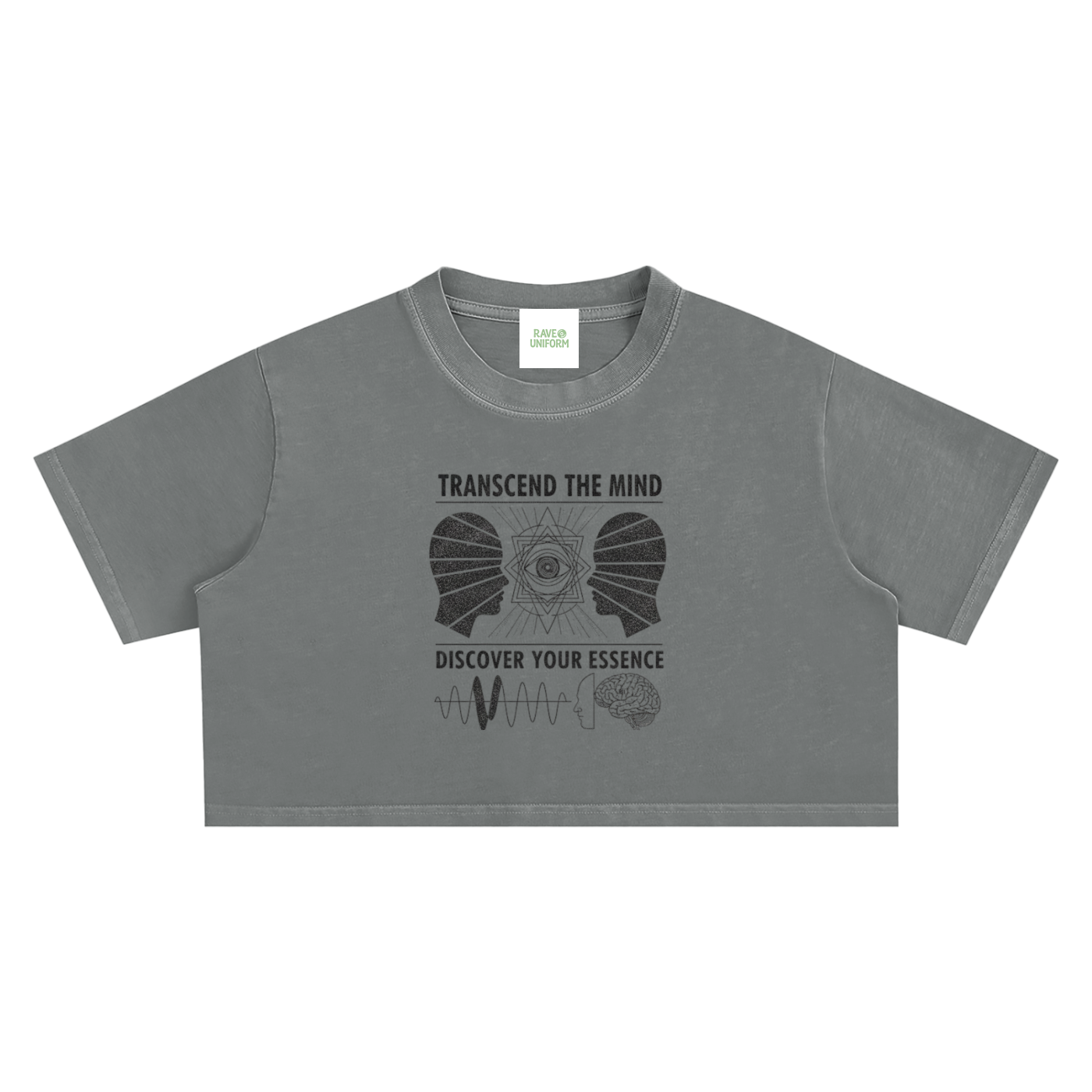 Discover Your Mind Crop Top - Rave Streetwear View