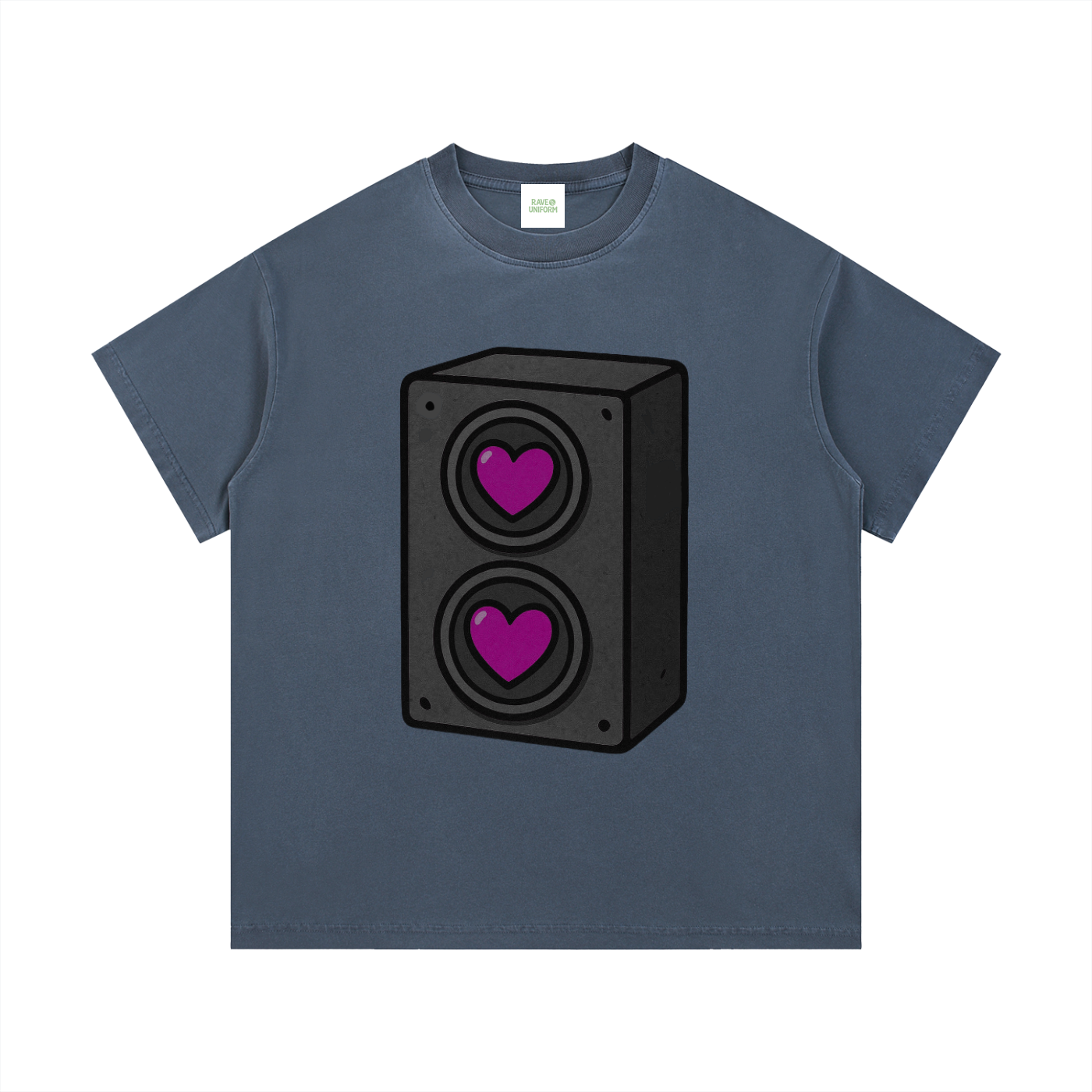 Bass Love T-Shirt in Gray Blue detail view by Rave Uniform