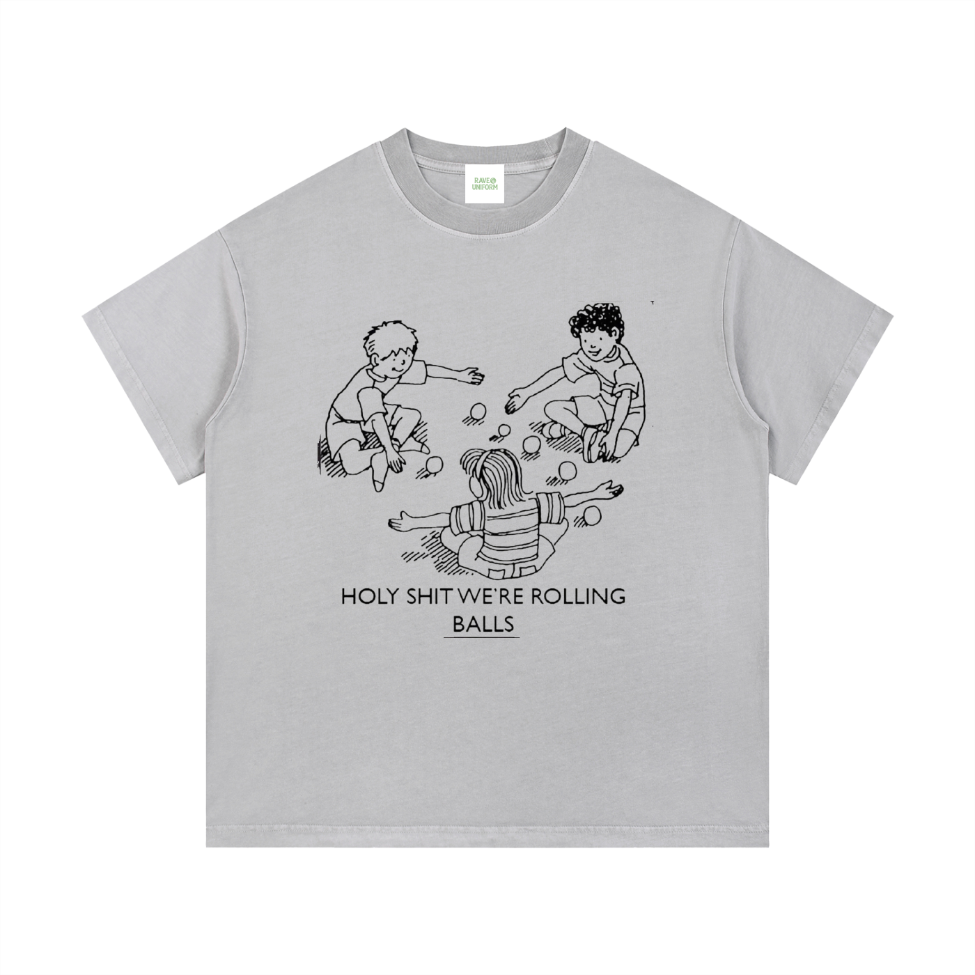 Rolling Balls T-Shirt in Light Gray by Rave Uniform