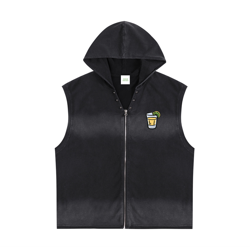 Techno & Tequila Zip-Up Sleeveless Hoodie