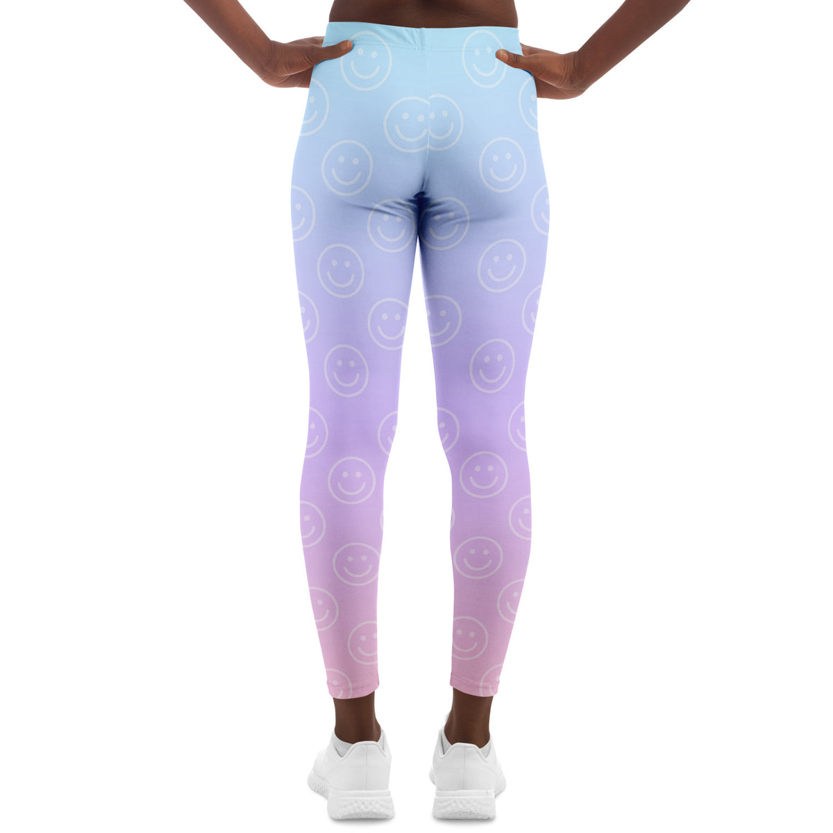Cotton Candy Smiles Leggings, back, on model