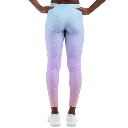Cotton Candy Smiles Leggings, back, on model